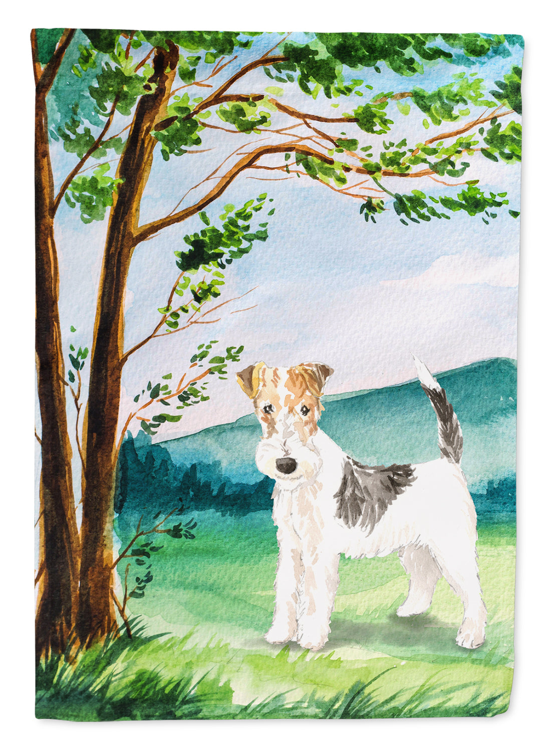 Under the Tree Fox Terrier Flag Garden Size CK2550GF  the-store.com.