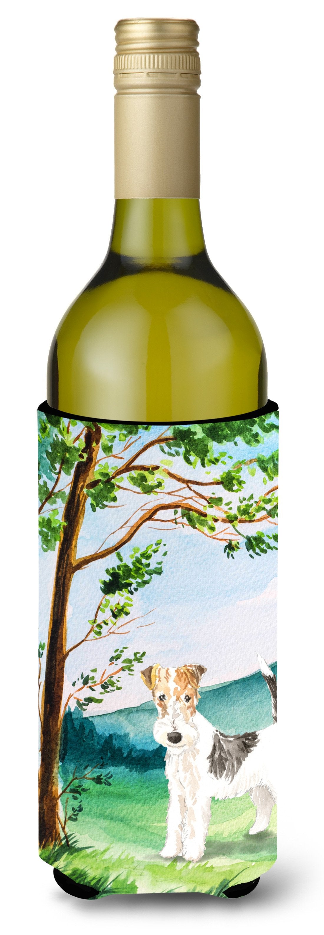 Under the Tree Fox Terrier Wine Bottle Beverage Insulator Hugger CK2550LITERK by Caroline's Treasures