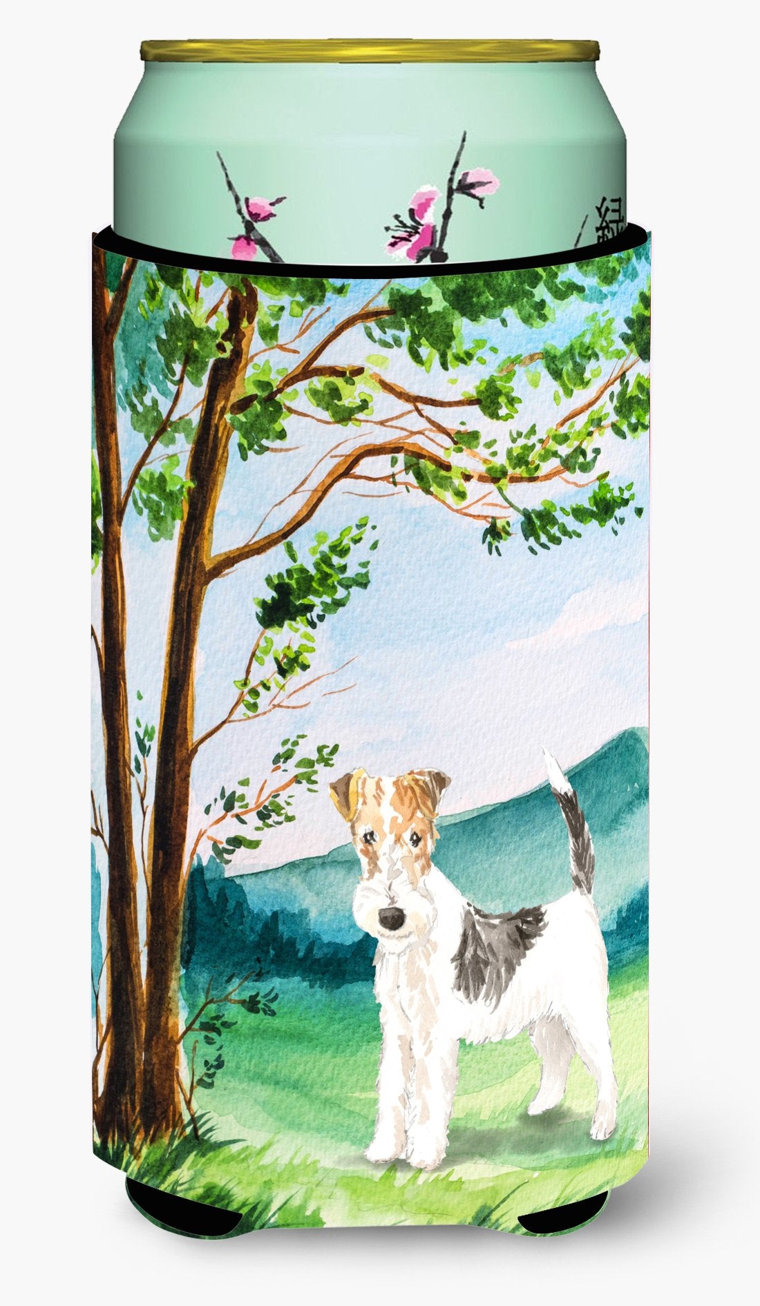 Under the Tree Fox Terrier Tall Boy Beverage Insulator Hugger CK2550TBC by Caroline's Treasures