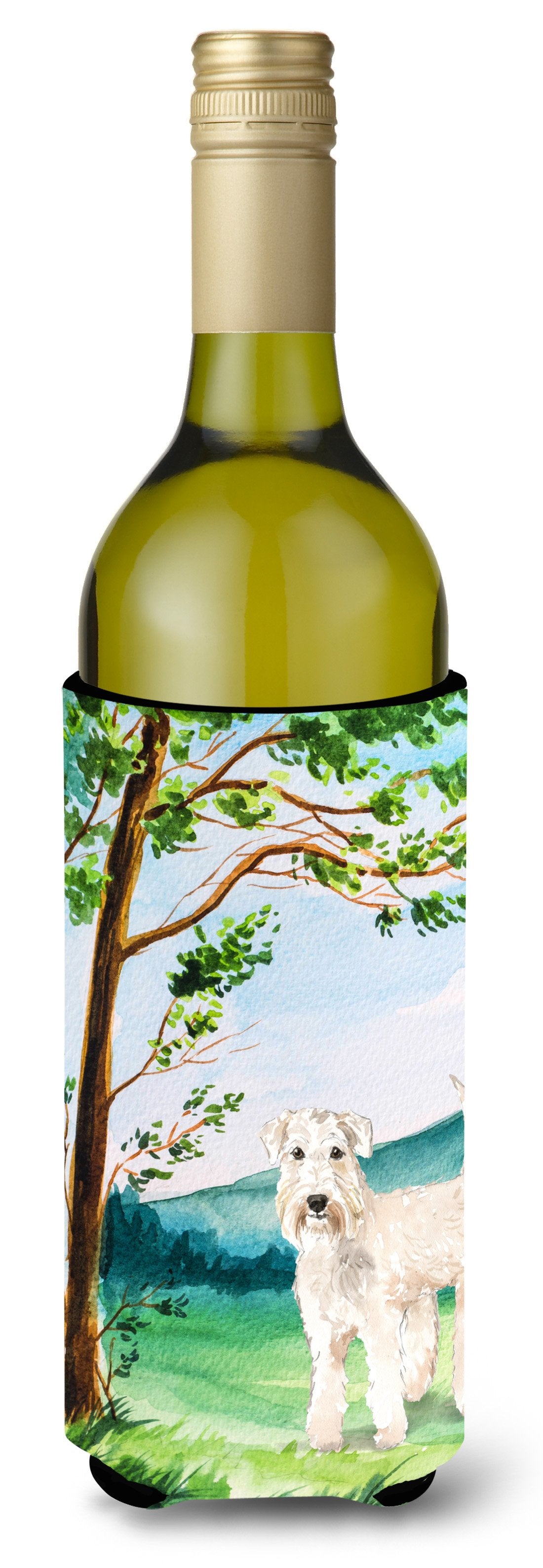 Under the Tree Wheaten Terrier Wine Bottle Beverage Insulator Hugger CK2552LITERK by Caroline's Treasures