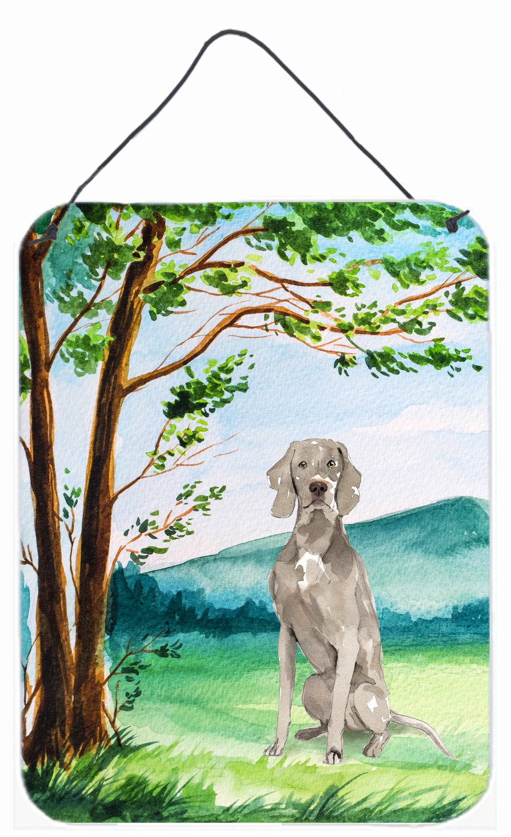 Under the Tree Weimaraner Wall or Door Hanging Prints CK2553DS1216 by Caroline's Treasures