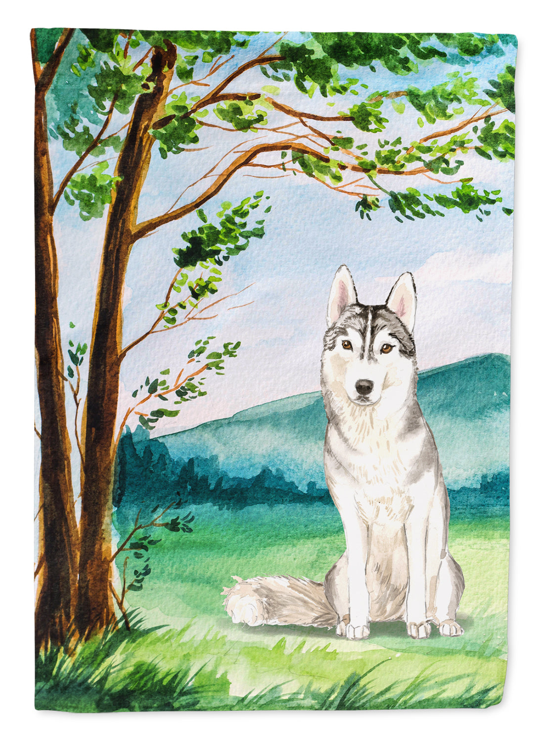 Under the Tree Siberian Husky Flag Garden Size CK2555GF  the-store.com.