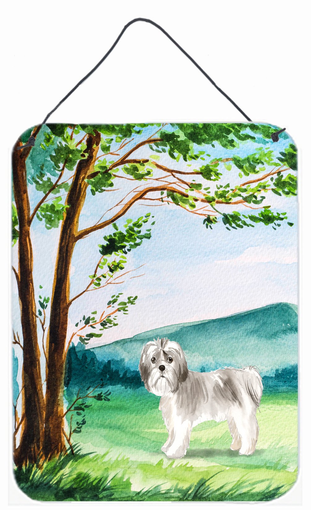 Under the Tree Shih Tzu Puppy Wall or Door Hanging Prints CK2556DS1216 by Caroline's Treasures