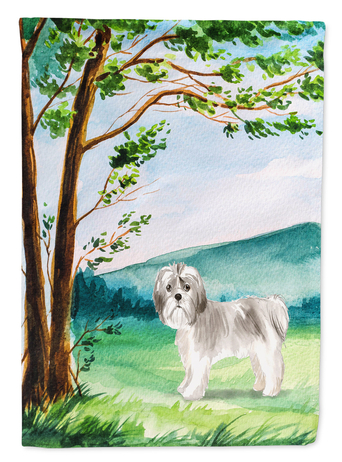 Under the Tree Shih Tzu Puppy Flag Garden Size CK2556GF  the-store.com.