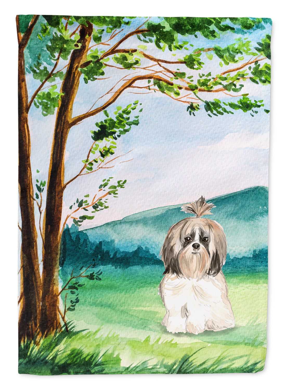 Under the Tree Shih Tzu Flag Garden Size CK2557GF  the-store.com.