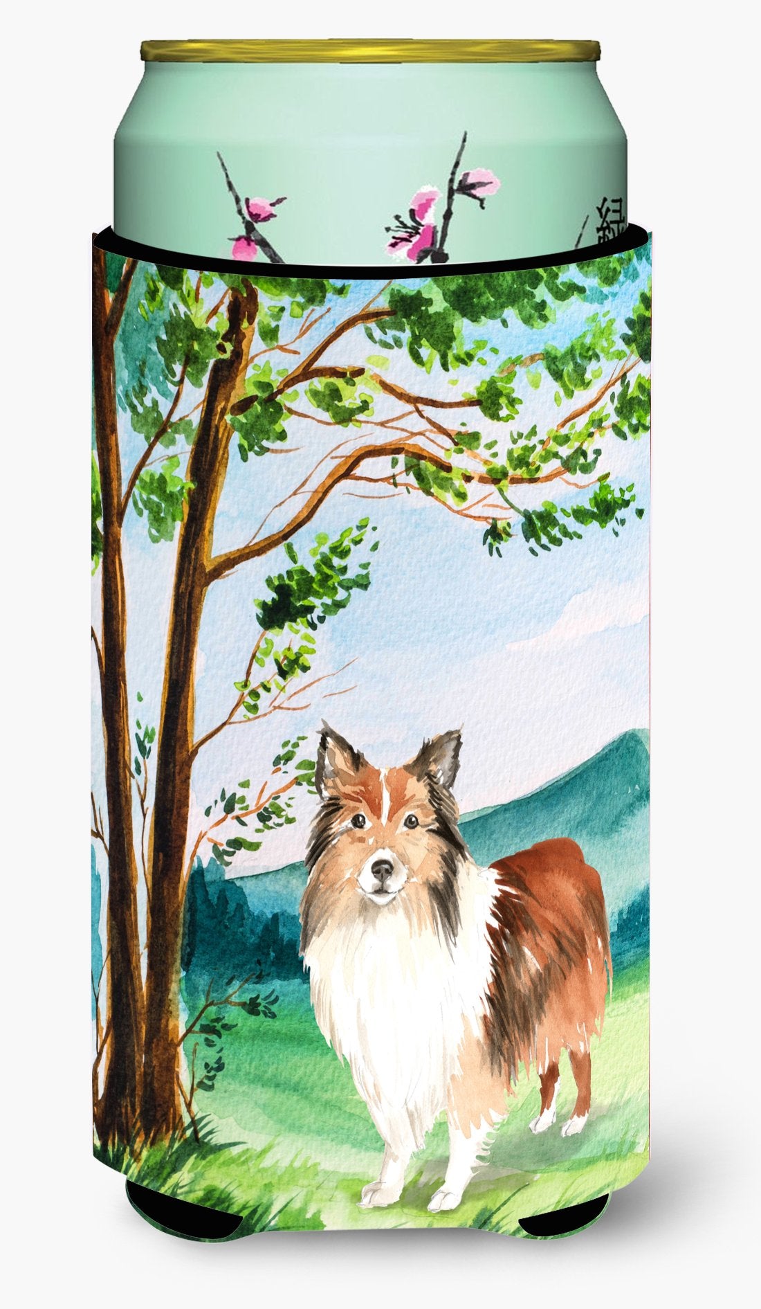 Under the Tree Sheltie Tall Boy Beverage Insulator Hugger CK2558TBC by Caroline's Treasures