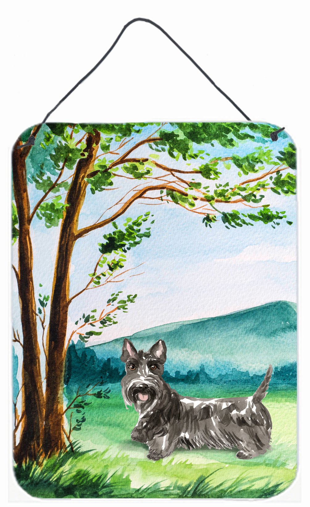 Under the Tree Scottish Terrier Wall or Door Hanging Prints CK2559DS1216 by Caroline&#39;s Treasures