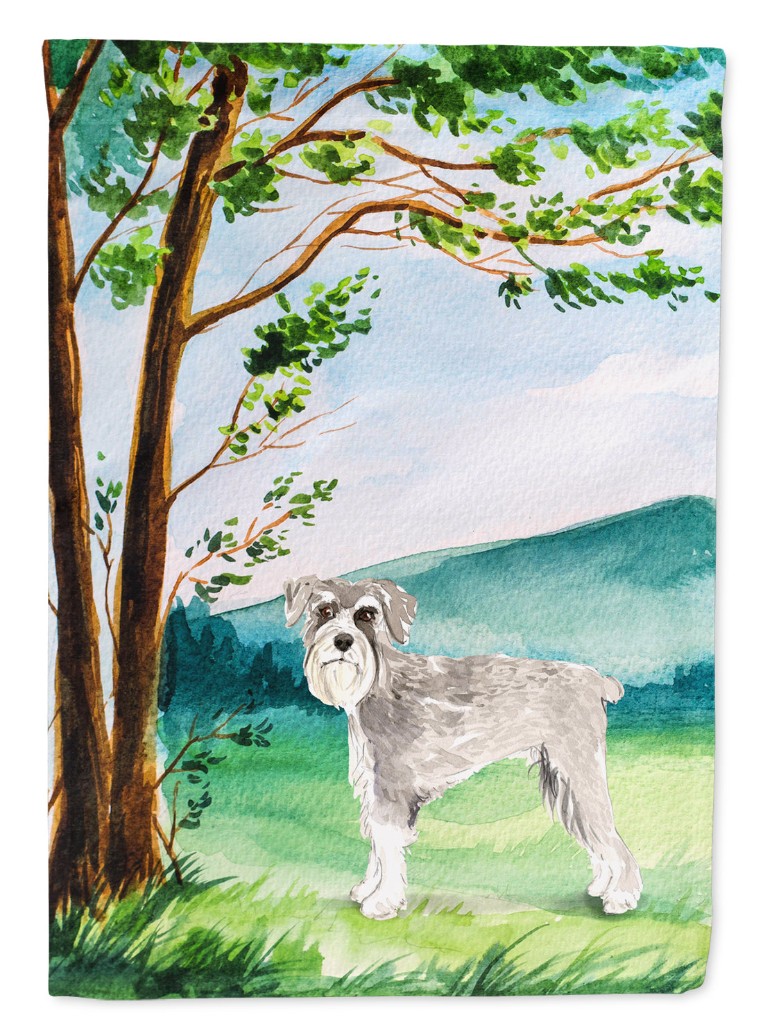 Under the Tree Schnauzer #1 Flag Canvas House Size CK2560CHF  the-store.com.