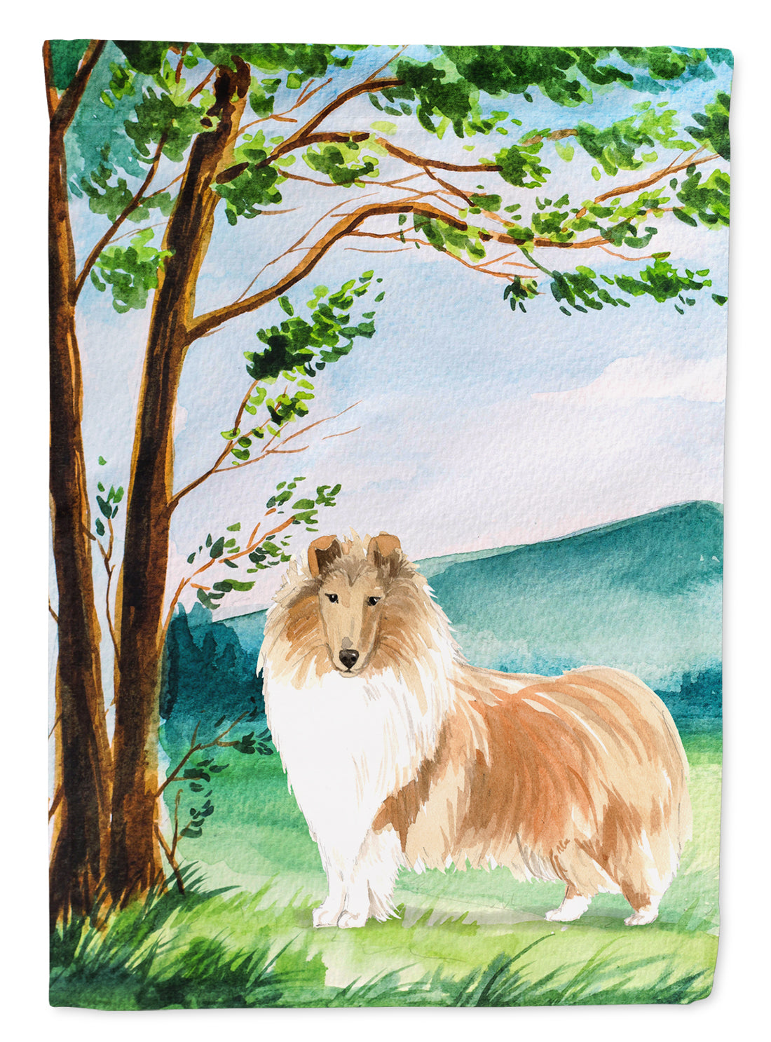 Under the Tree Collie Flag Canvas House Size CK2561CHF  the-store.com.