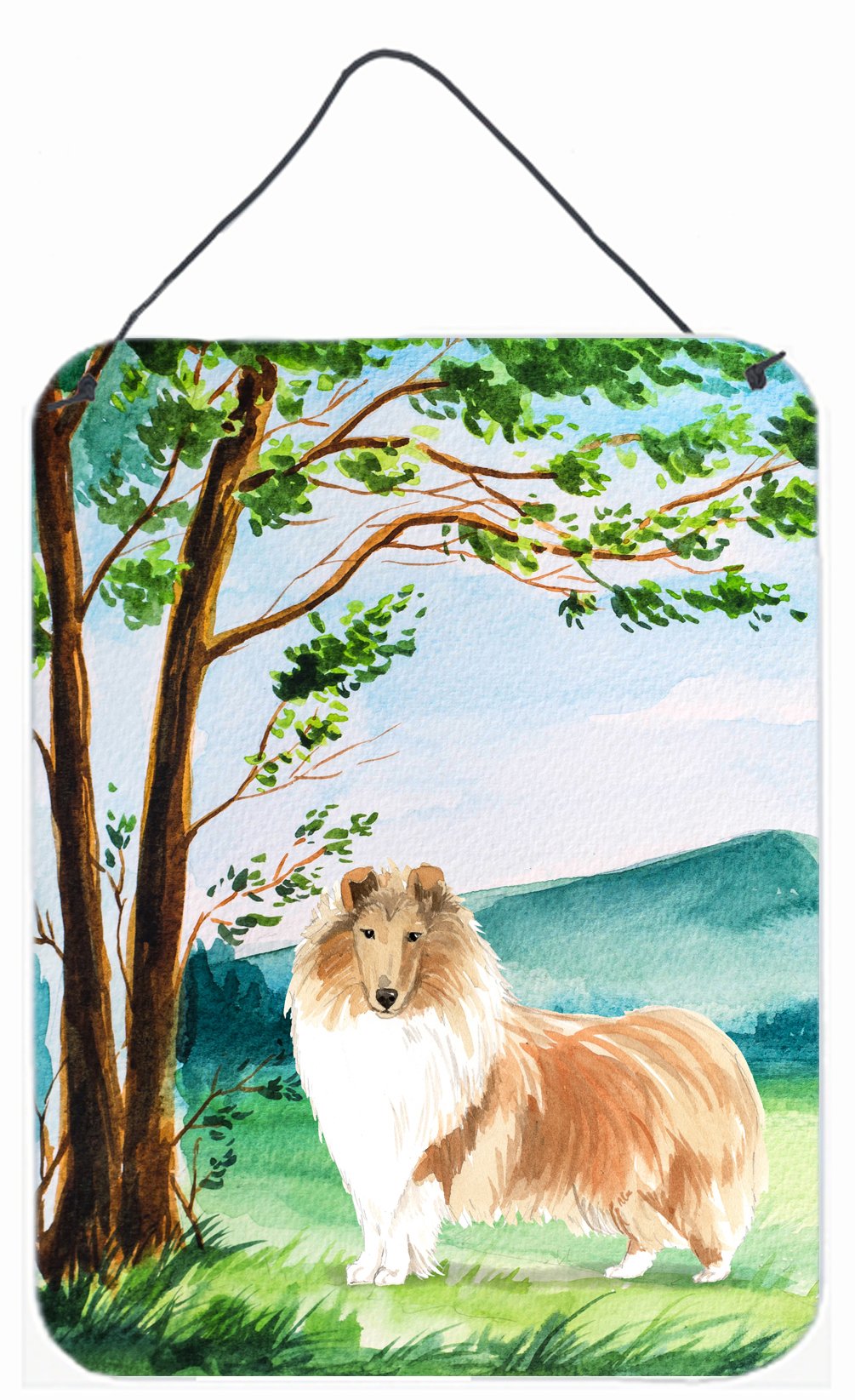 Under the Tree Collie Wall or Door Hanging Prints CK2561DS1216 by Caroline&#39;s Treasures