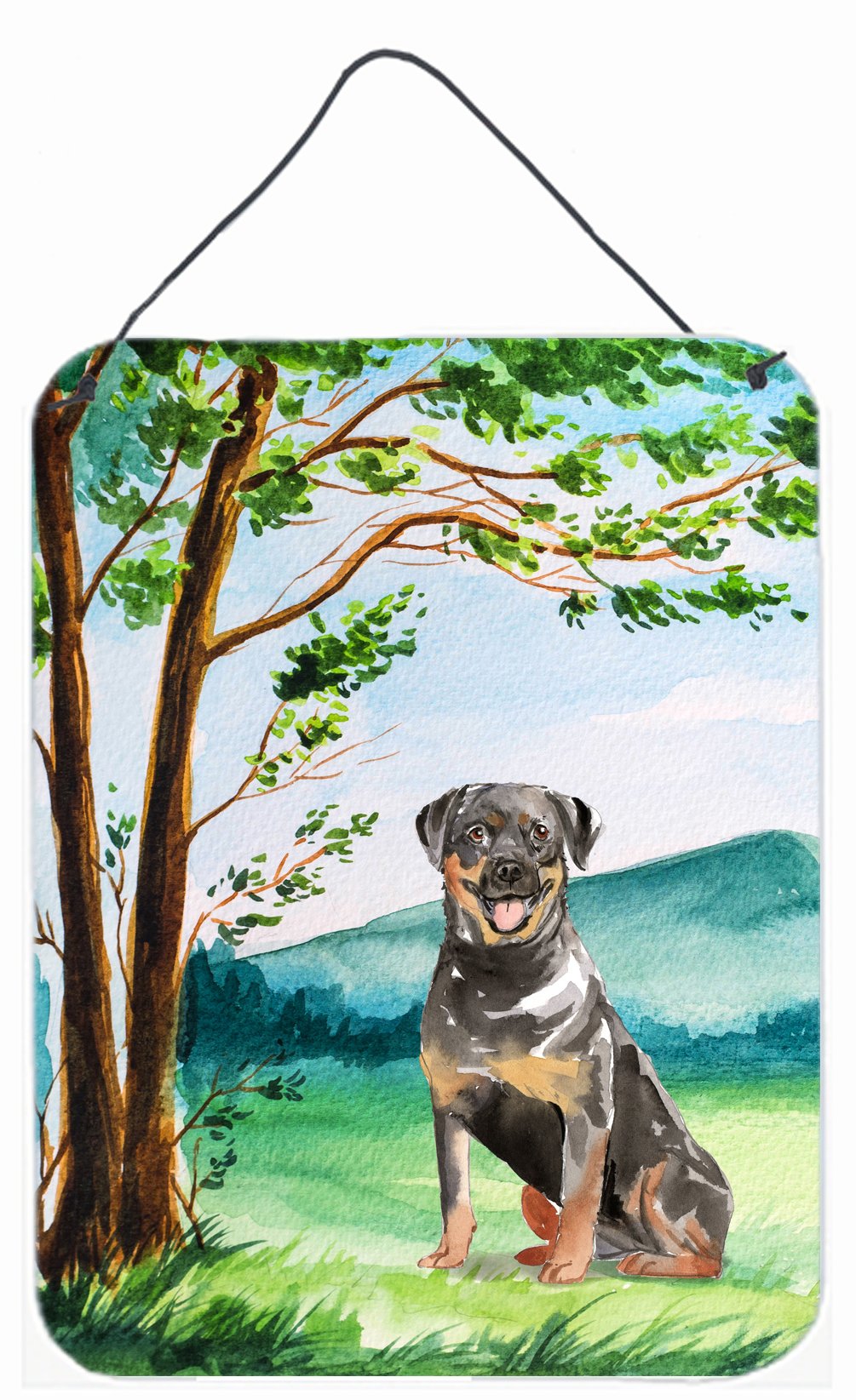 Under the Tree Rottweiler Wall or Door Hanging Prints CK2562DS1216 by Caroline's Treasures