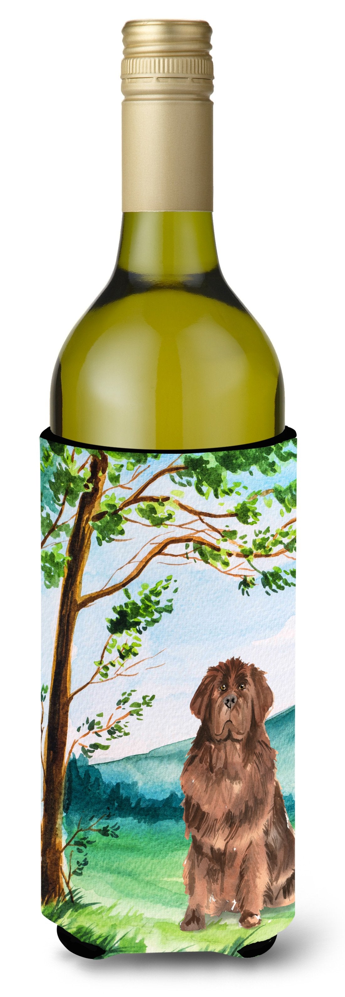 Under the Tree Newfoundland Wine Bottle Beverage Insulator Hugger CK2563LITERK by Caroline's Treasures