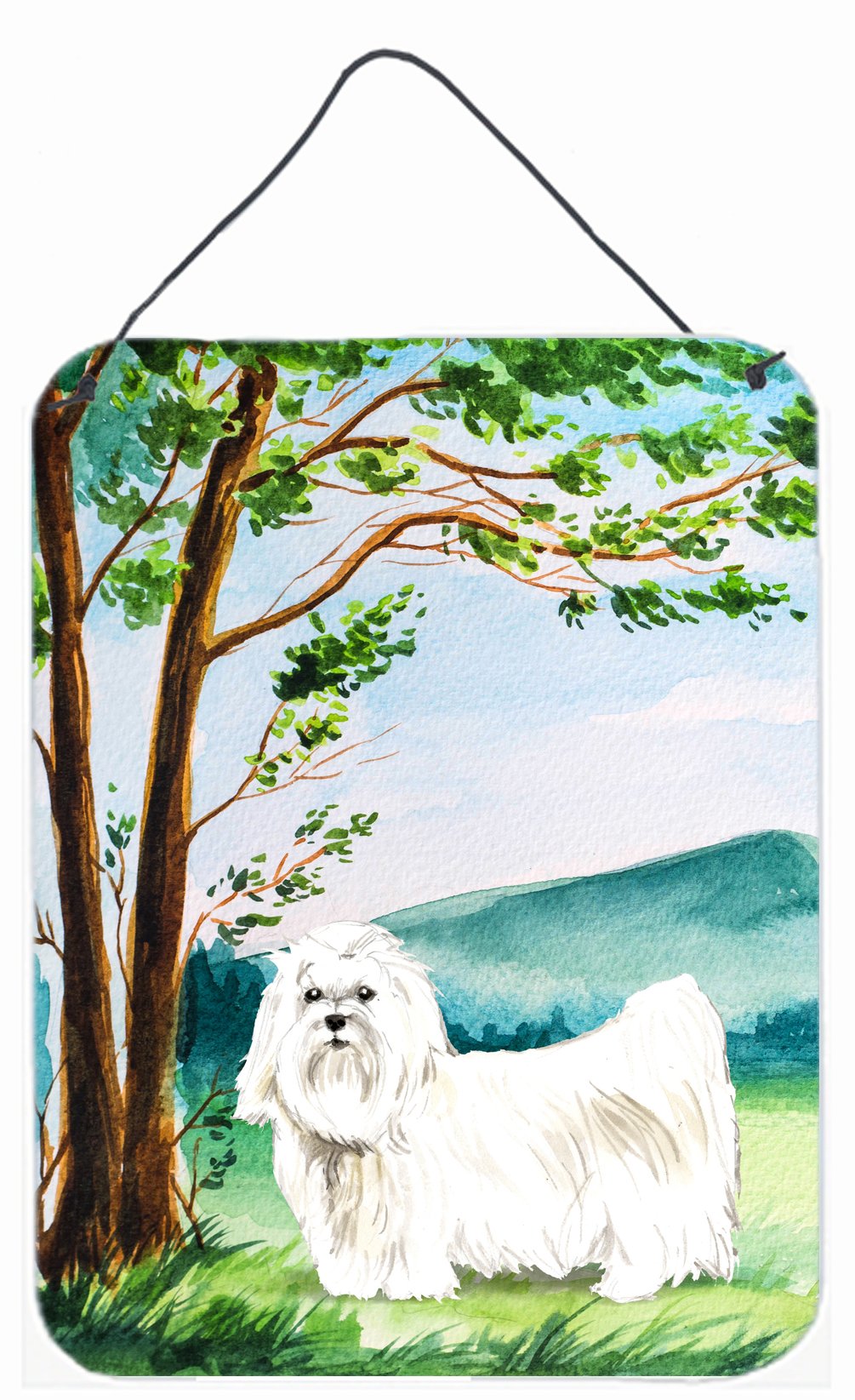 Under the Tree Maltese Wall or Door Hanging Prints CK2565DS1216 by Caroline's Treasures