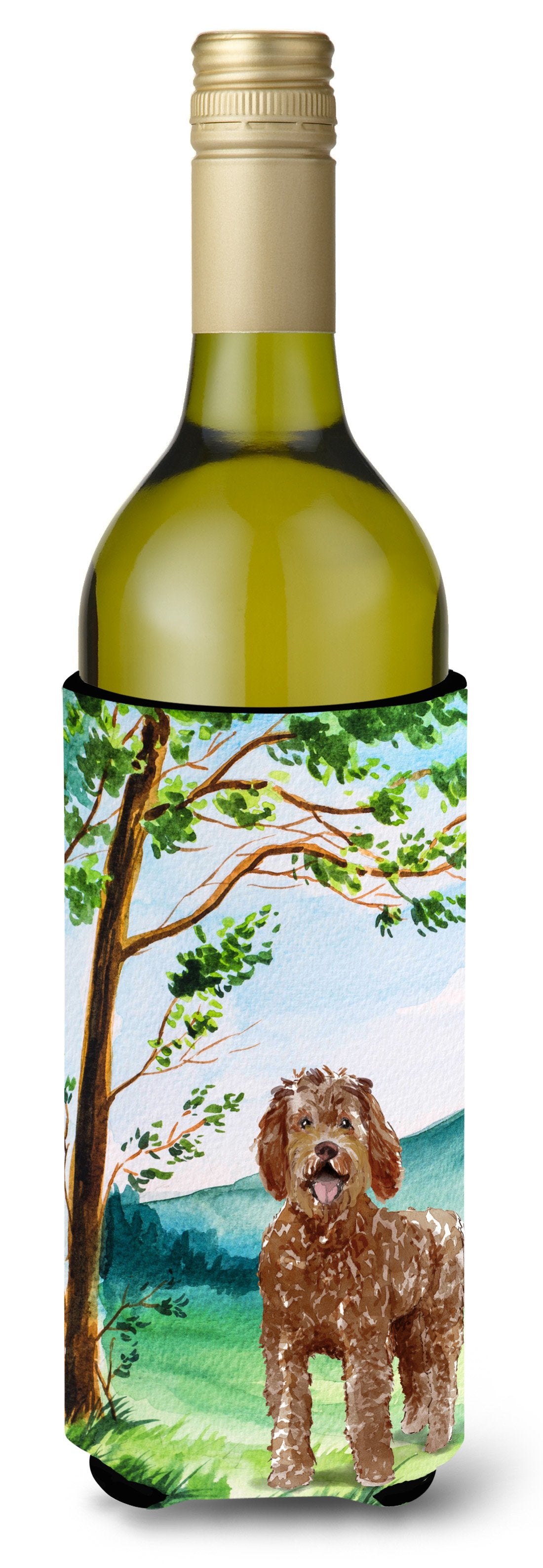 Under the Tree Labradoodle Wine Bottle Beverage Insulator Hugger CK2568LITERK by Caroline's Treasures