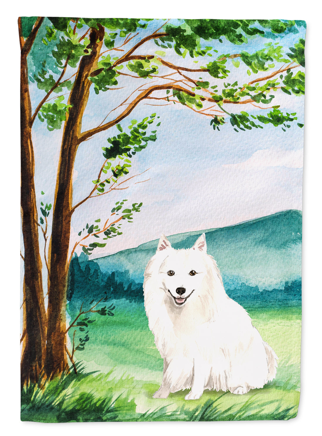 Under the Tree Japanese Spitz Flag Garden Size CK2569GF  the-store.com.