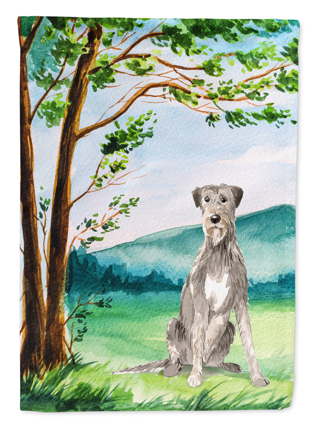 Under the Tree Irish Wolfhound Flag Garden Size CK2570GF  the-store.com.