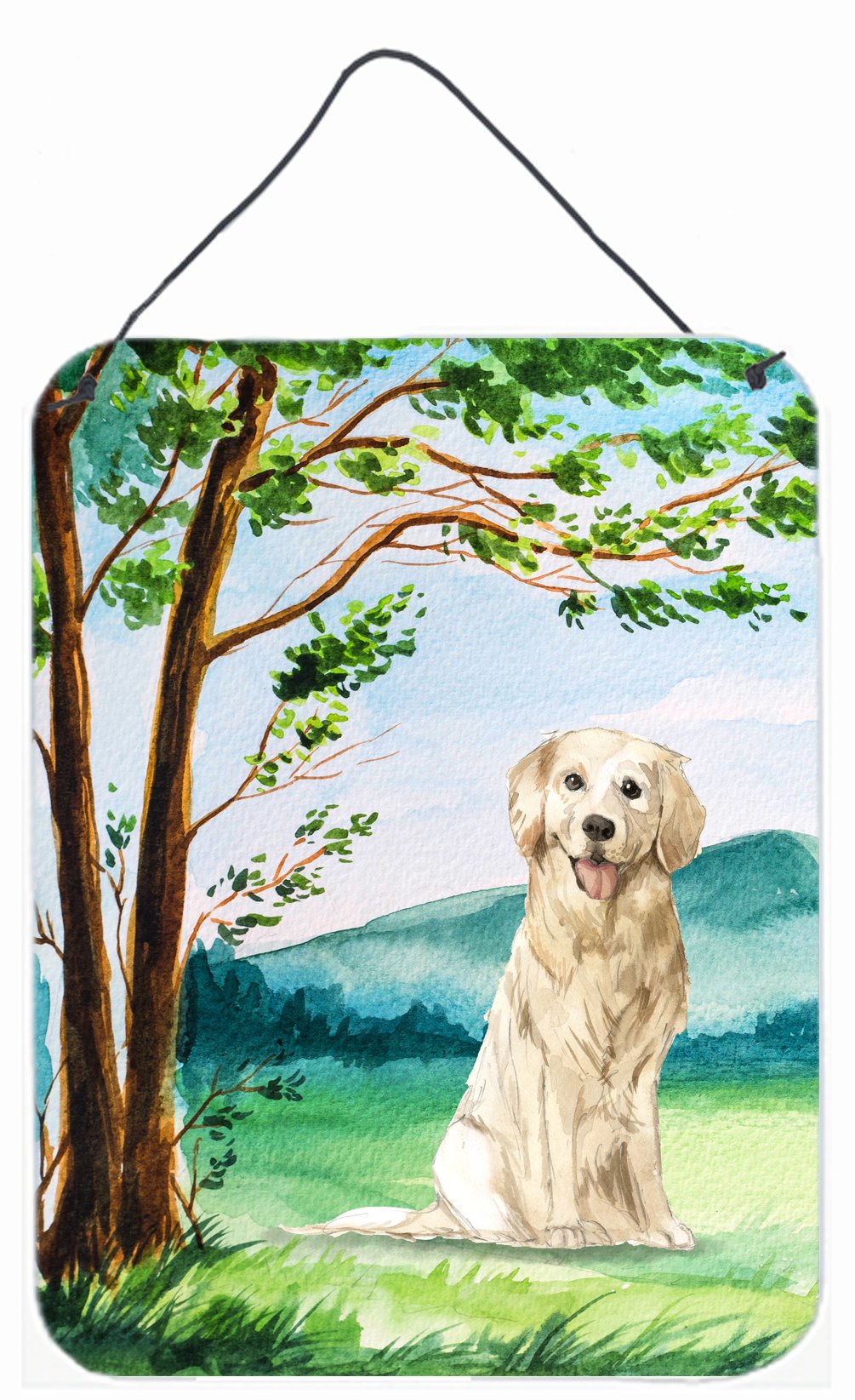 Under the Tree Golden Retriever Wall or Door Hanging Prints CK2572DS1216 by Caroline&#39;s Treasures