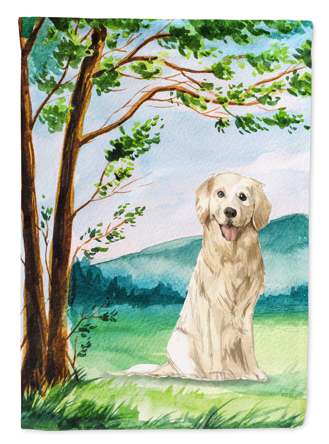 Under the Tree Golden Retriever Flag Garden Size CK2572GF  the-store.com.