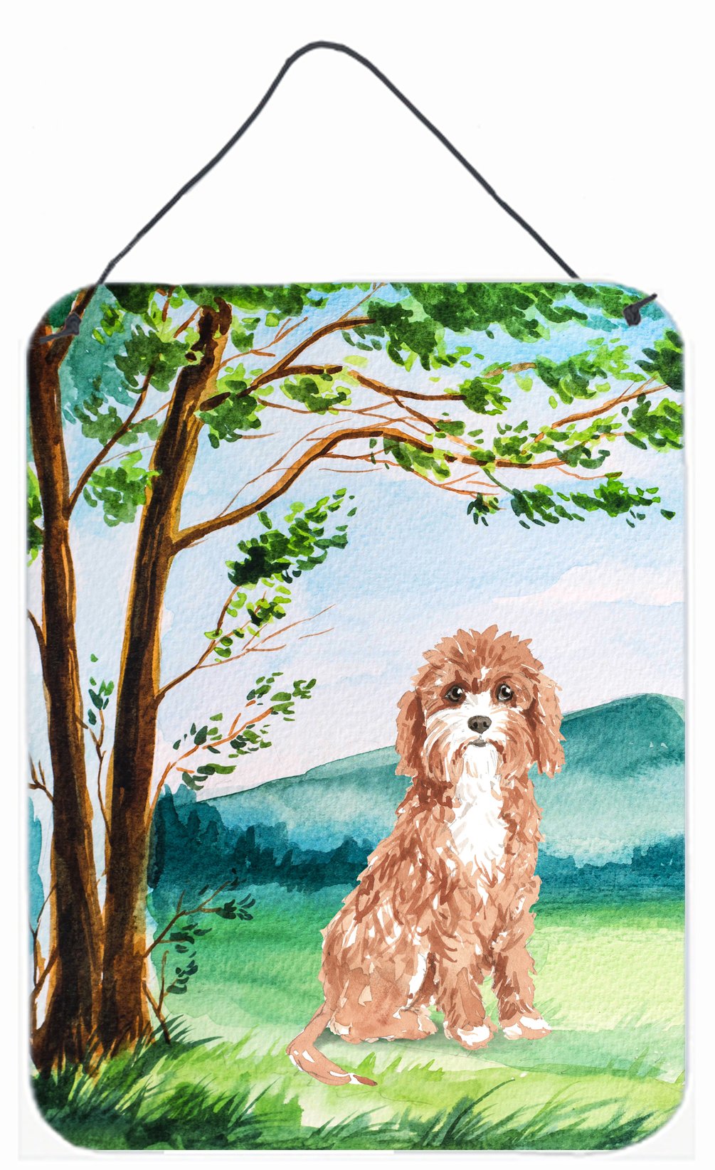 Under the Tree Cavapoo Wall or Door Hanging Prints CK2575DS1216 by Caroline&#39;s Treasures