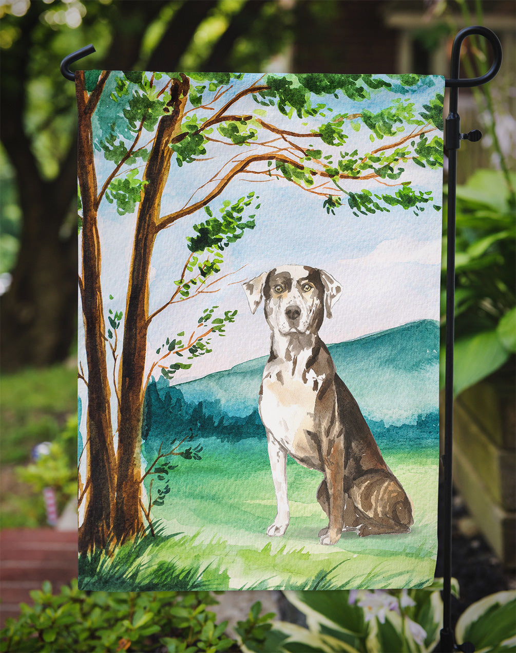 Under the Tree Catahoula Leopard Dog Flag Garden Size CK2576GF  the-store.com.