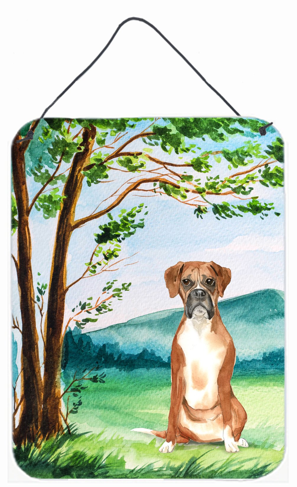 Under the Tree Boxer Wall or Door Hanging Prints CK2578DS1216 by Caroline's Treasures