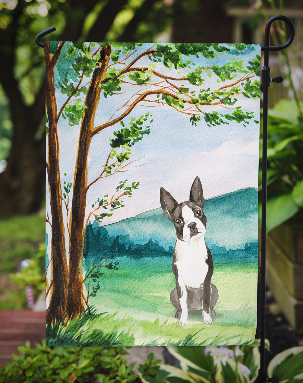 Under the Tree Boston Terrier Flag Garden Size CK2580GF  the-store.com.