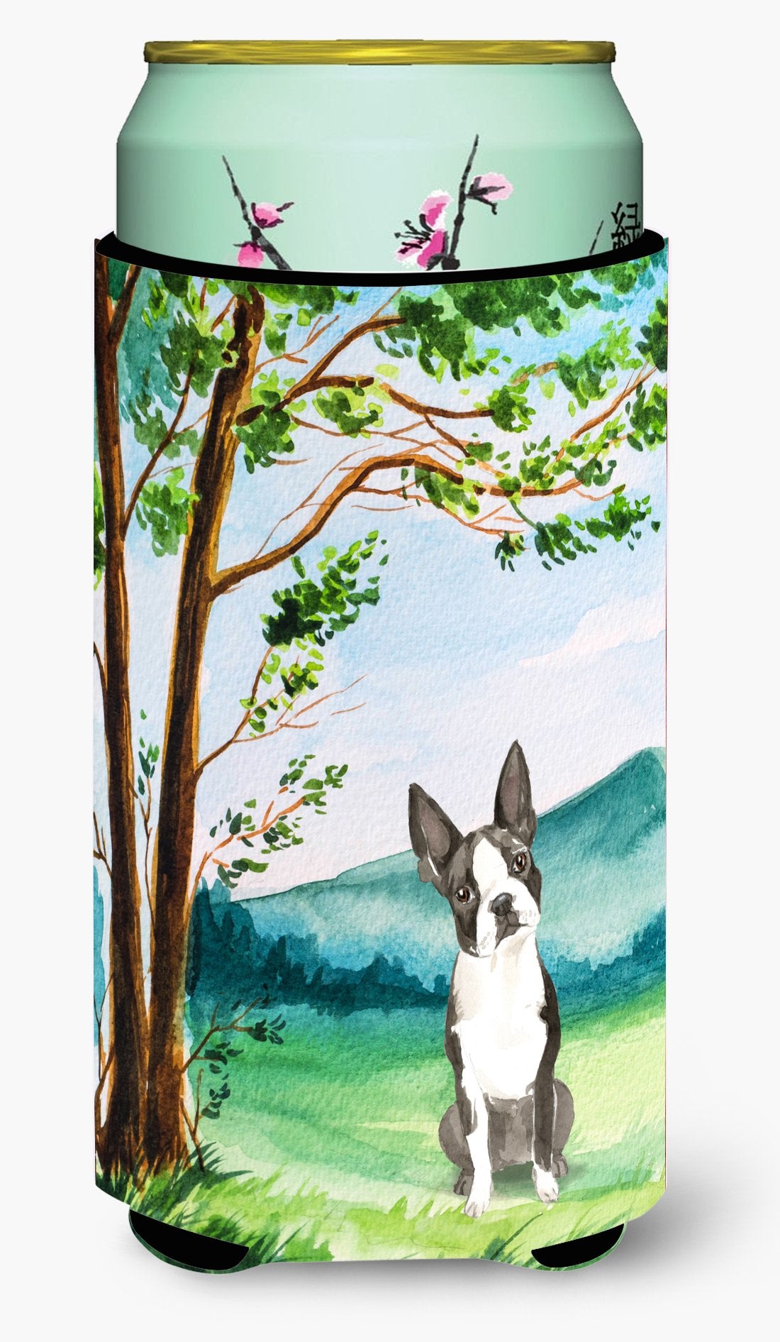 Under the Tree Boston Terrier Tall Boy Beverage Insulator Hugger CK2580TBC by Caroline's Treasures