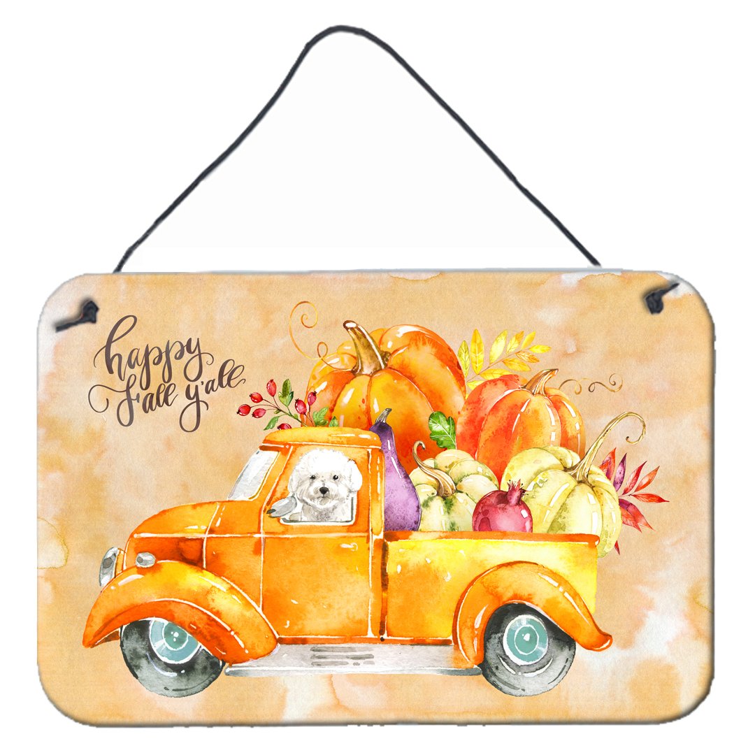 Fall Harvest Bichon Frisé Wall or Door Hanging Prints CK2608DS812 by Caroline's Treasures