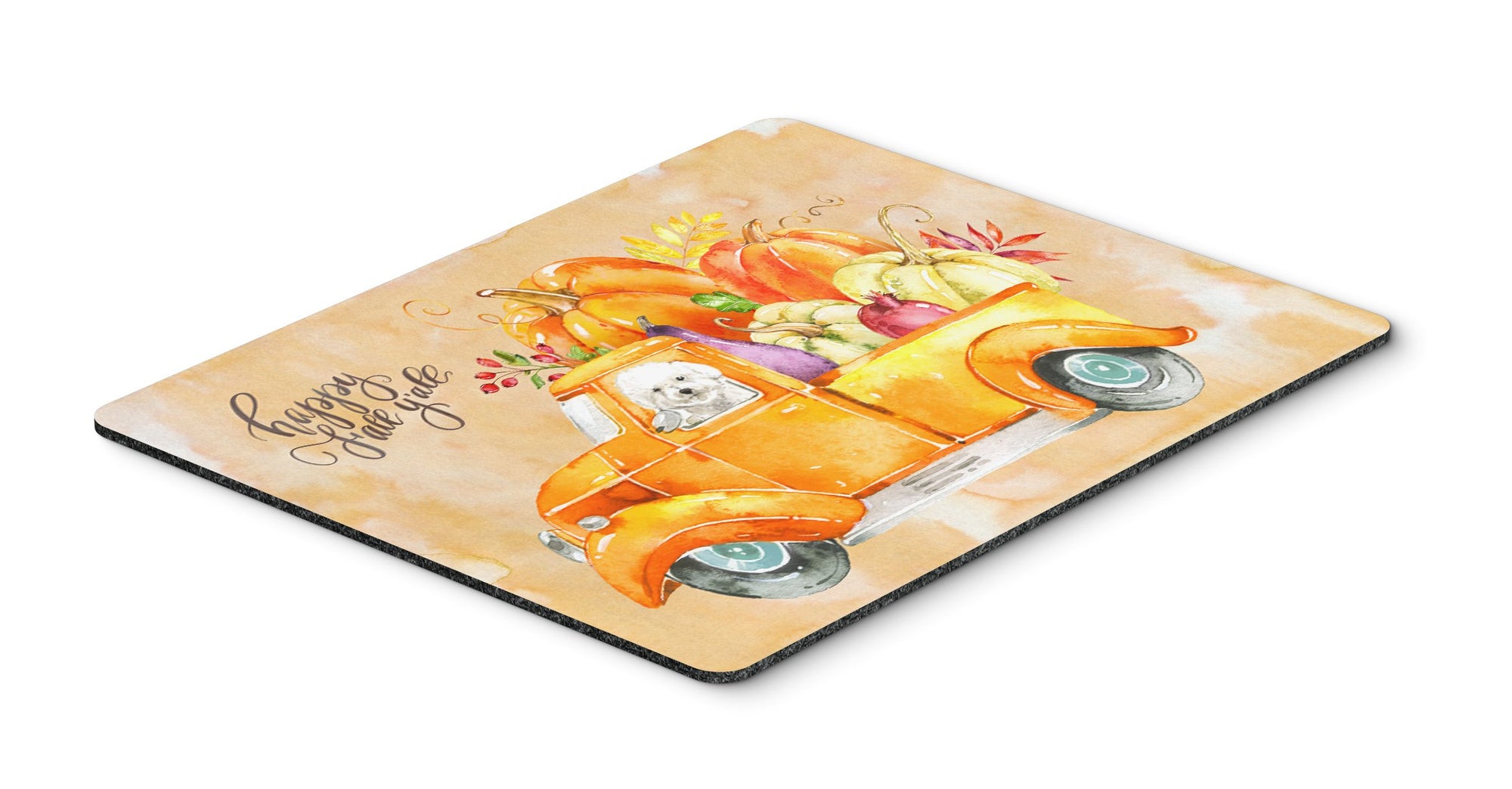 Fall Harvest Bichon Frisé Mouse Pad, Hot Pad or Trivet CK2608MP by Caroline's Treasures