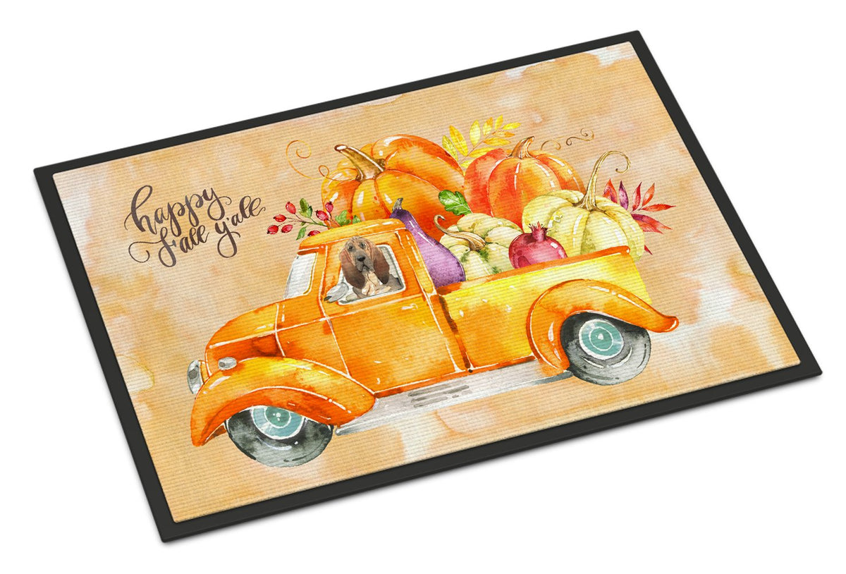 Fall Harvest Bloodhound Indoor or Outdoor Mat 24x36 CK2609JMAT by Caroline&#39;s Treasures