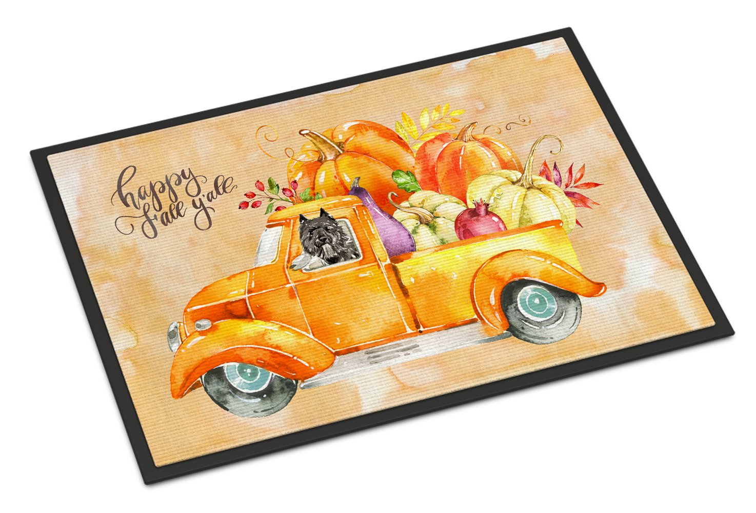 Fall Harvest Bouvier des Flandres Indoor or Outdoor Mat 24x36 CK2611JMAT by Caroline's Treasures