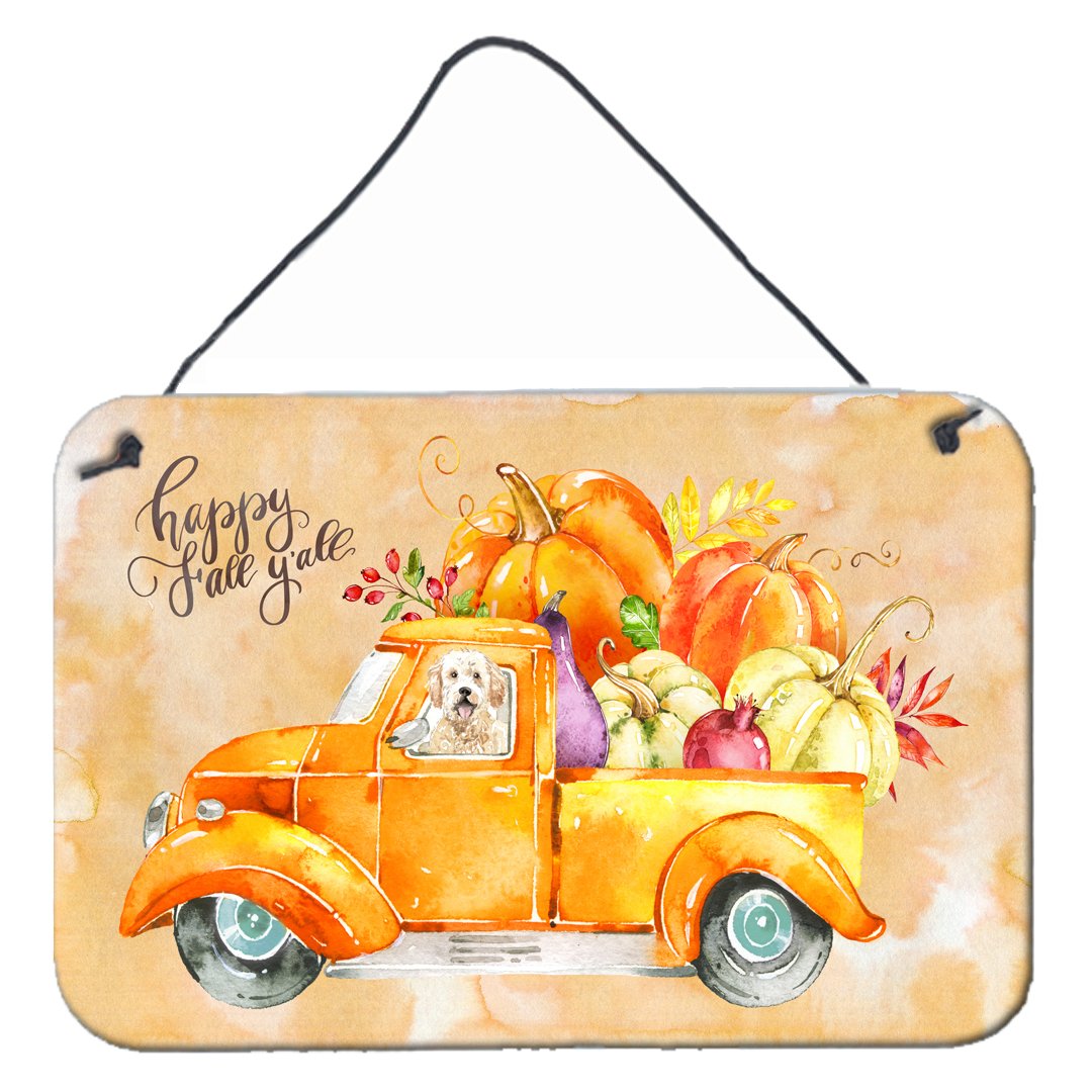 Fall Harvest Goldendoodle Wall or Door Hanging Prints CK2618DS812 by Caroline's Treasures