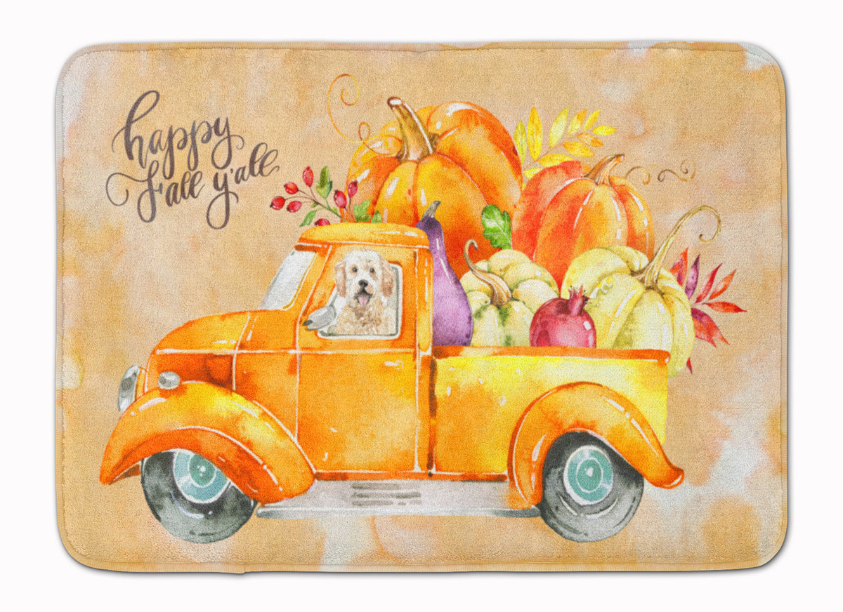 Fall Harvest Goldendoodle Machine Washable Memory Foam Mat CK2618RUG - the-store.com