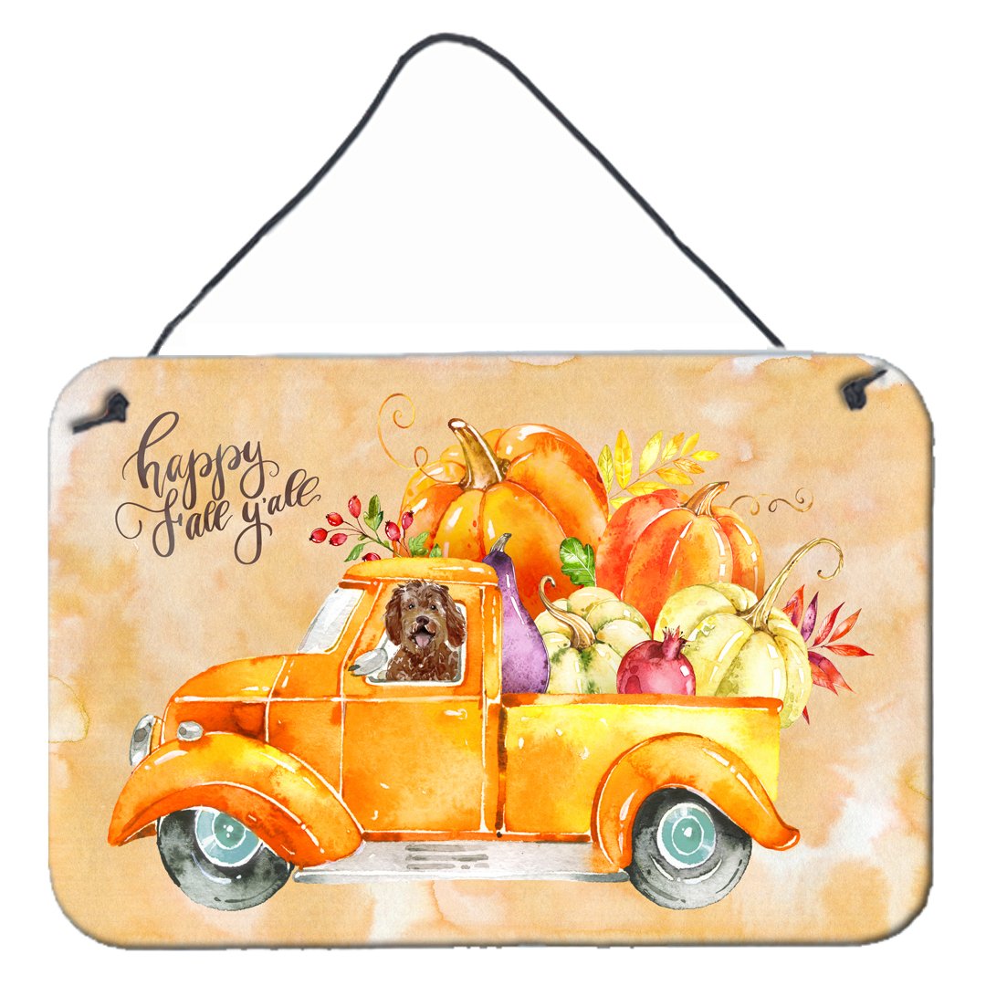 Fall Harvest Labradoodle Wall or Door Hanging Prints CK2623DS812 by Caroline's Treasures