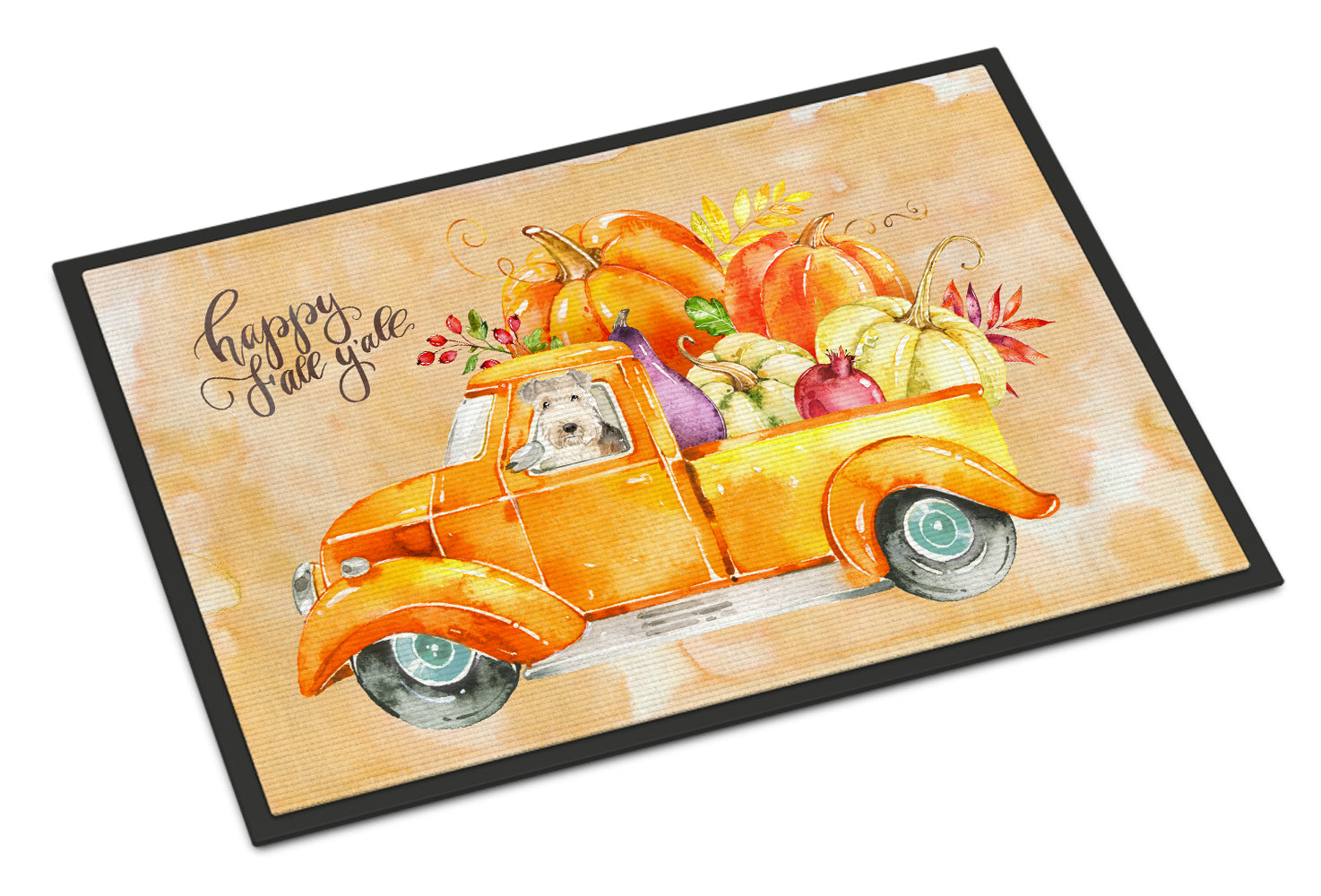 Fall Harvest Lakeland Terrier Indoor or Outdoor Mat 18x27 CK2624MAT - the-store.com