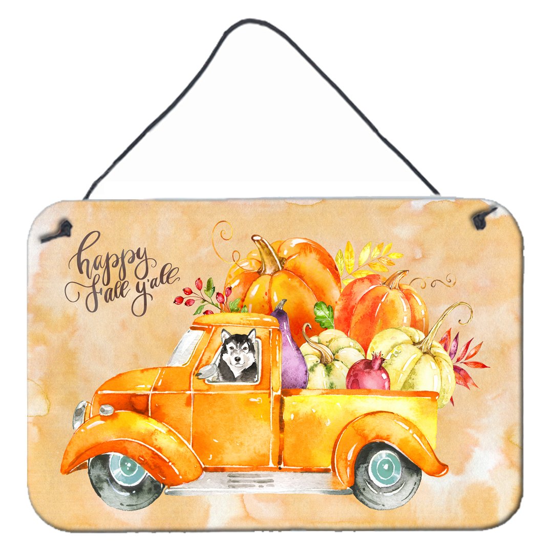 Fall Harvest Alaskan Malamute Wall or Door Hanging Prints CK2625DS812 by Caroline&#39;s Treasures