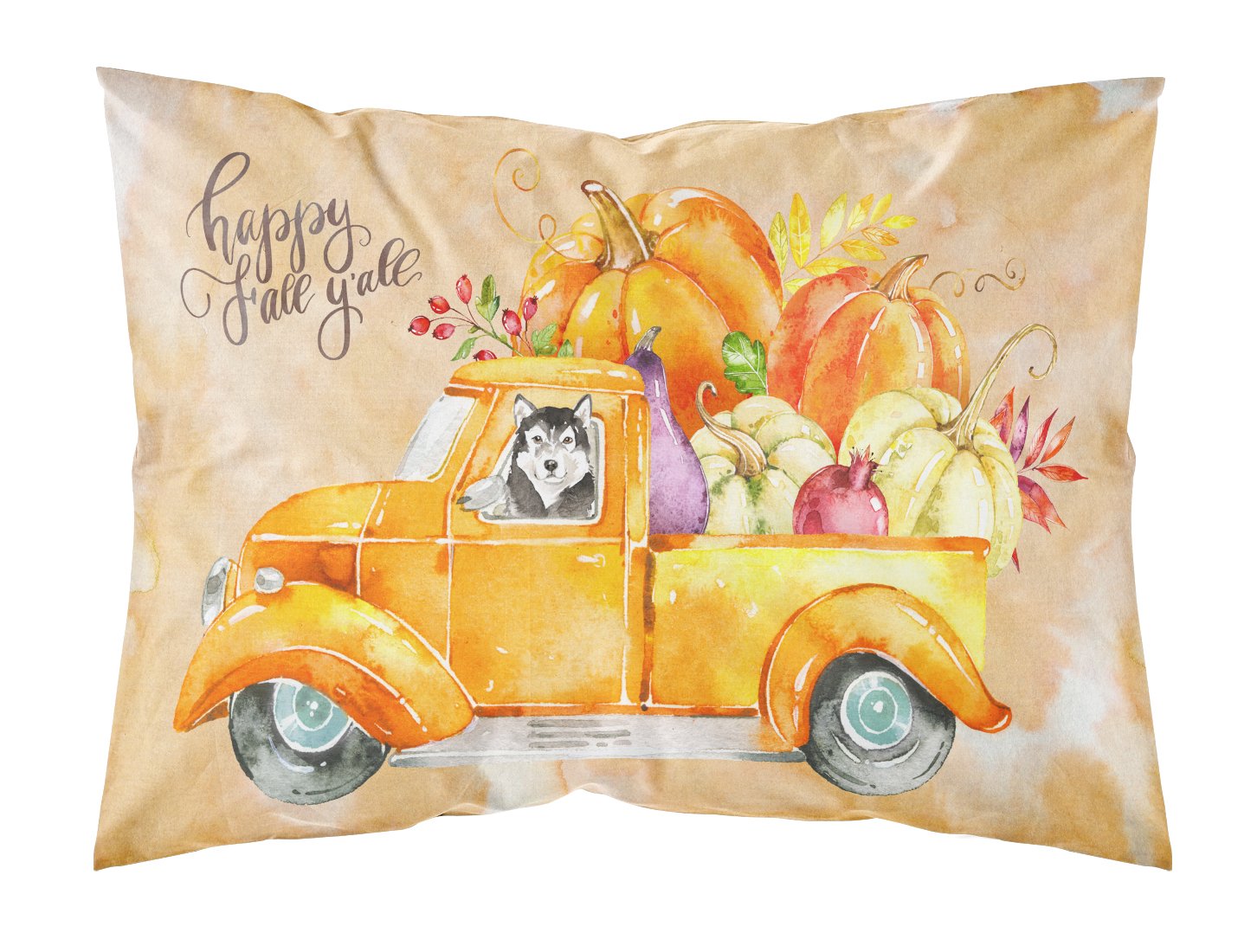 Fall Harvest Alaskan Malamute Fabric Standard Pillowcase CK2625PILLOWCASE by Caroline's Treasures