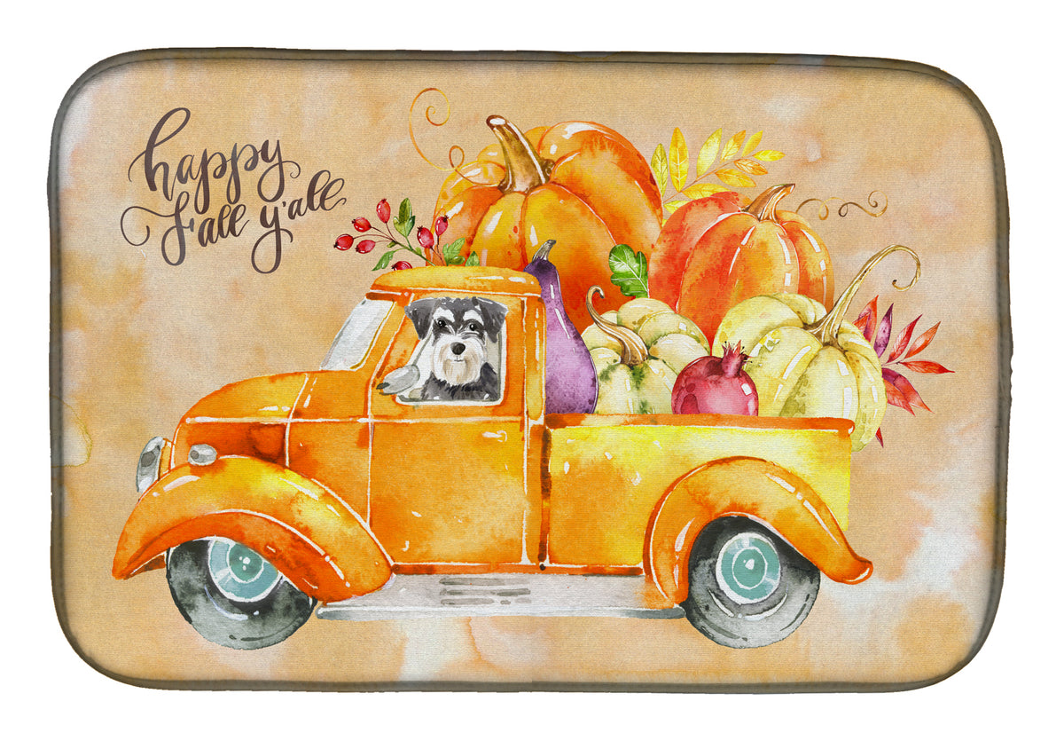 Fall Harvest Schnauzer Dish Drying Mat CK2627DDM  the-store.com.