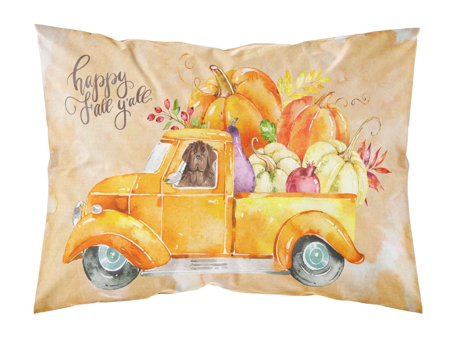 Fall Harvest Newfoundland Fabric Standard Pillowcase CK2628PILLOWCASE by Caroline's Treasures