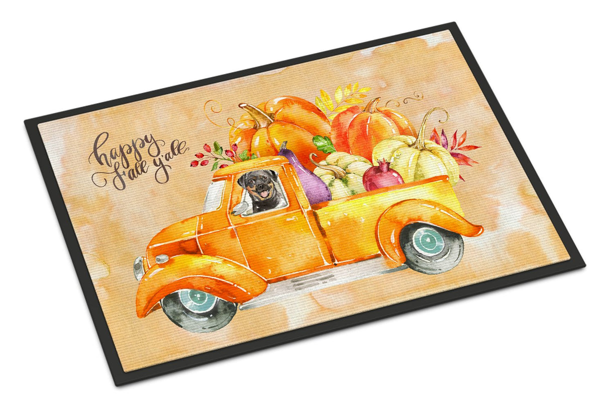 Fall Harvest Rottweiler Indoor or Outdoor Mat 24x36 CK2629JMAT by Caroline&#39;s Treasures