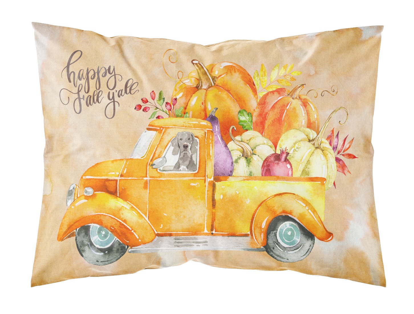 Fall Harvest Weimaraner Fabric Standard Pillowcase CK2638PILLOWCASE by Caroline's Treasures