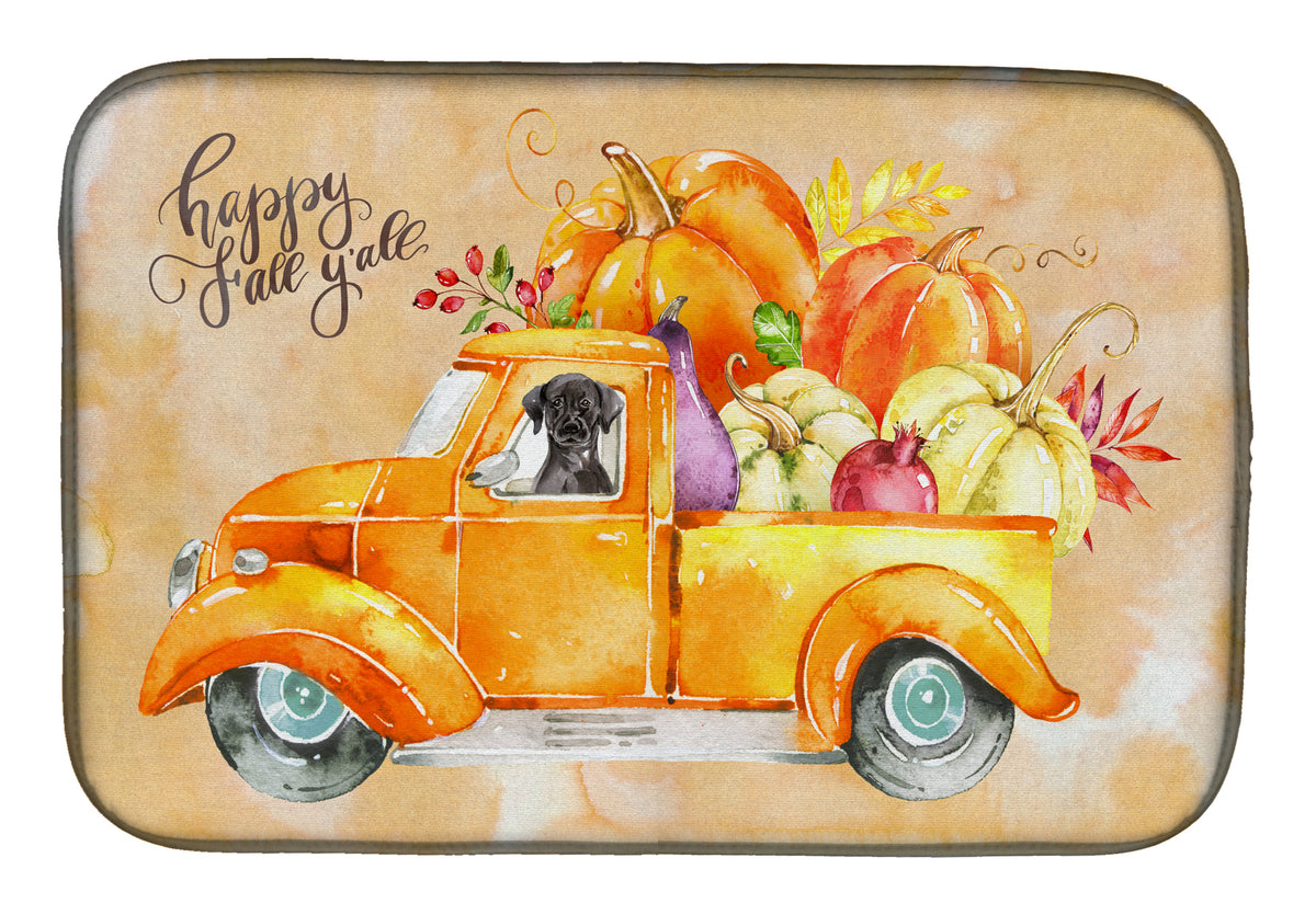 Fall Harvest Black Labrador Retriever Dish Drying Mat CK2647DDM  the-store.com.