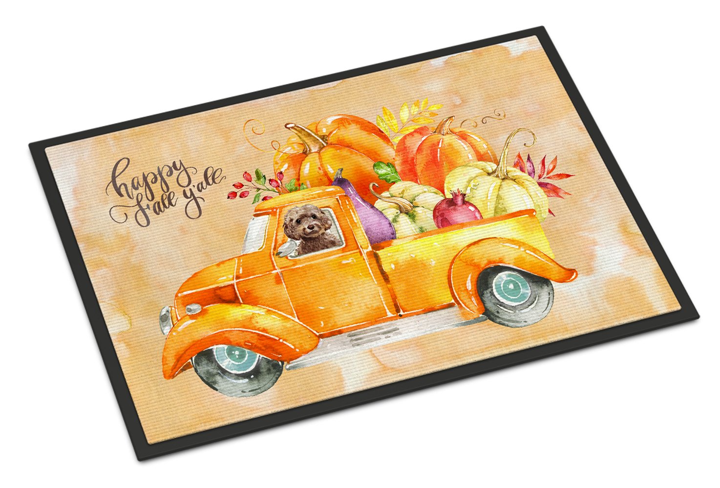 Fall Harvest Brown Cockapoo Indoor or Outdoor Mat 24x36 CK2658JMAT by Caroline's Treasures