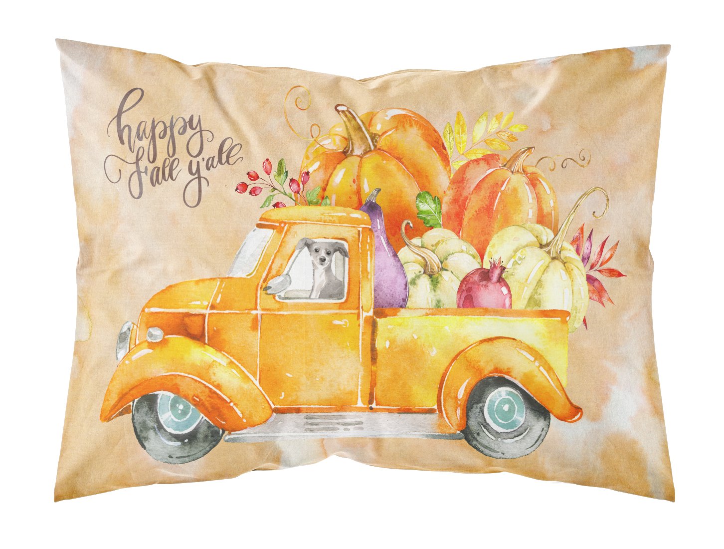 Fall Harvest Italian Greyhound Fabric Standard Pillowcase CK2670PILLOWCASE by Caroline's Treasures