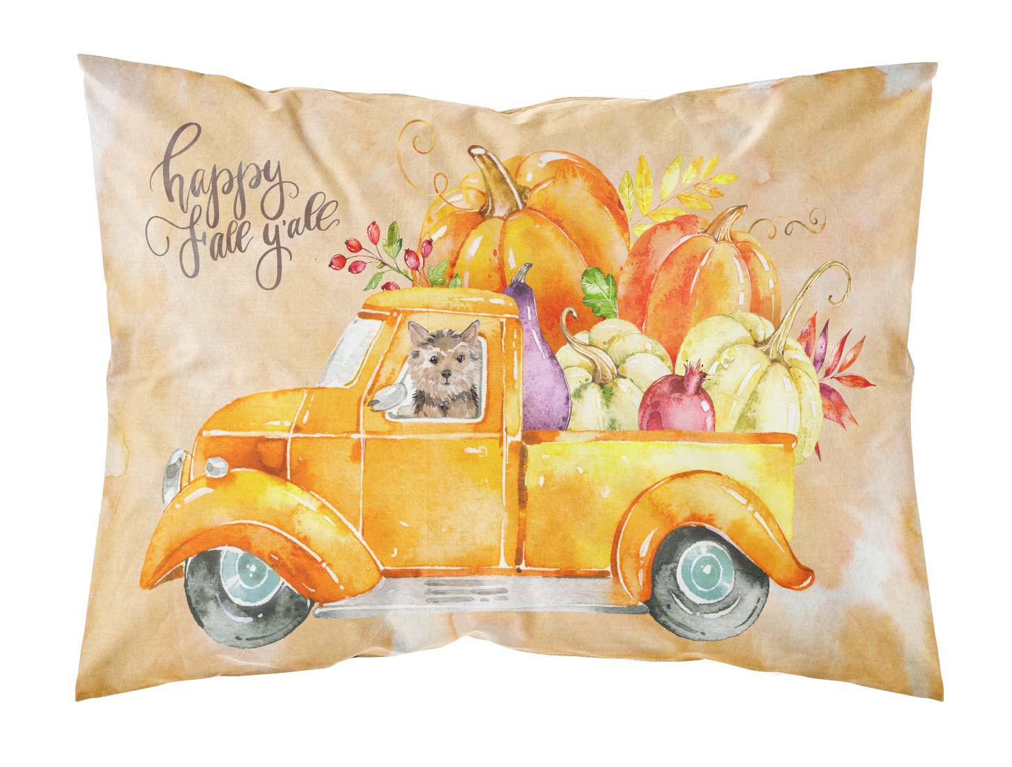 Fall Harvest Norwich Terrier Fabric Standard Pillowcase CK2673PILLOWCASE by Caroline's Treasures