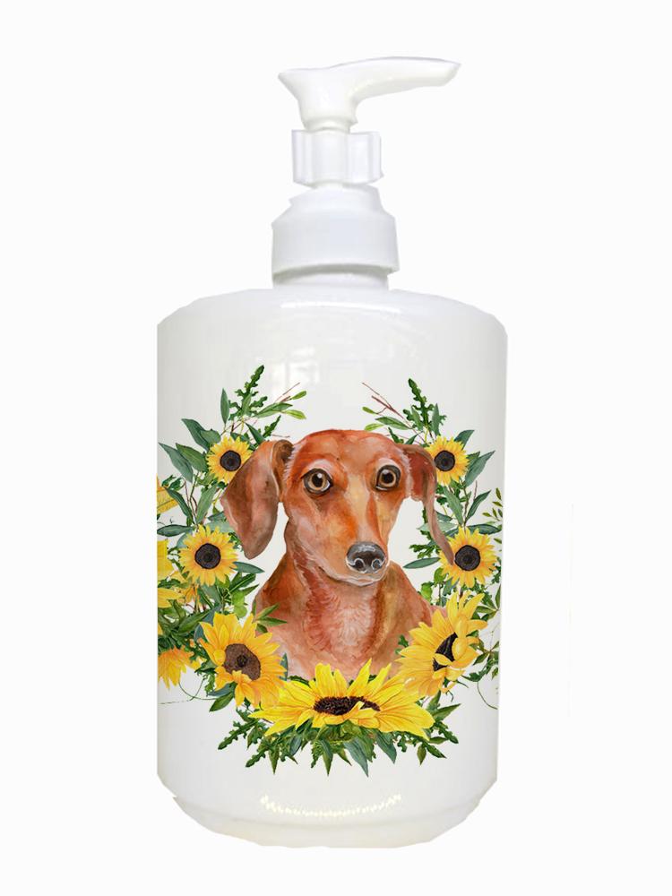 Red Dachshund Ceramic Soap Dispenser CK2899SOAP by Caroline's Treasures