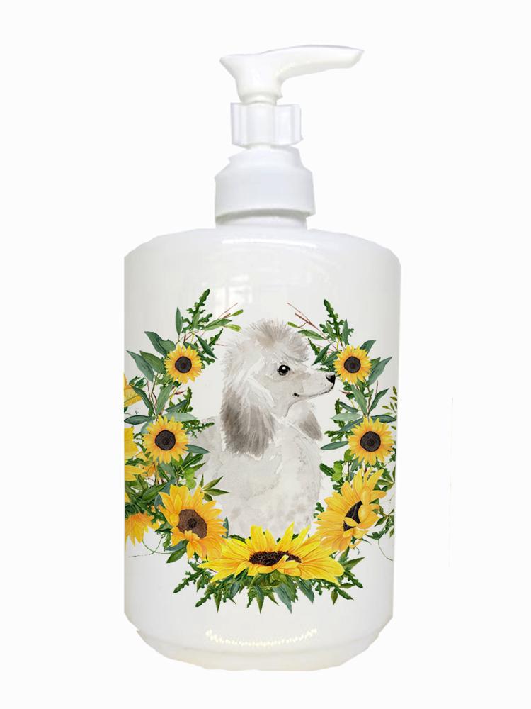 White Standard Poodle Ceramic Soap Dispenser CK2929SOAP by Caroline's Treasures