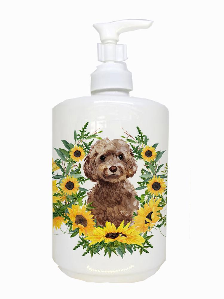 Brown Cockapoo Ceramic Soap Dispenser CK2948SOAP by Caroline's Treasures