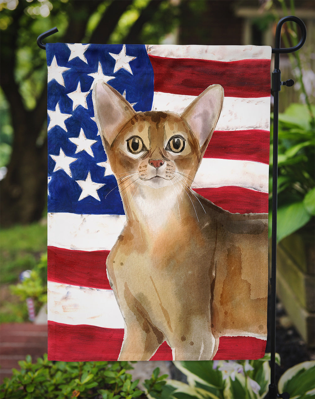 Abyssinian American Flag Flag Garden Size CK3027GF  the-store.com.