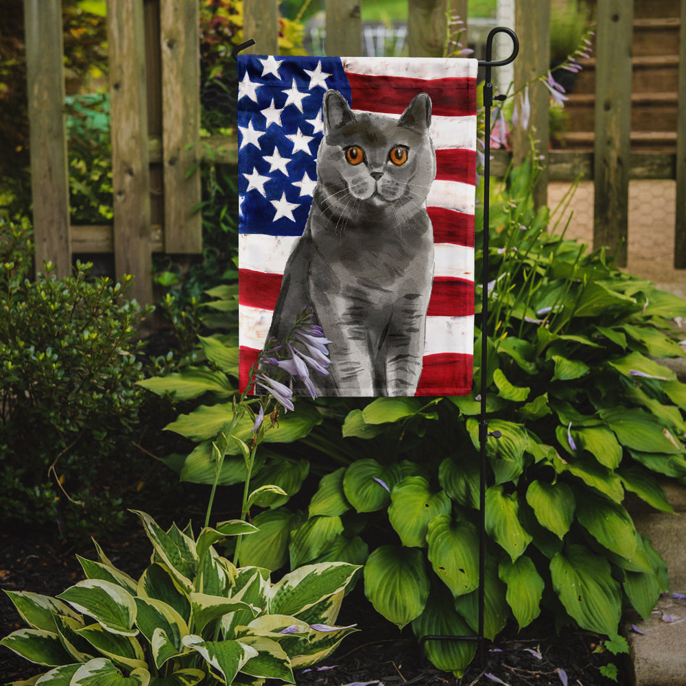 British Shorthair American Flag Flag Garden Size CK3033GF  the-store.com.